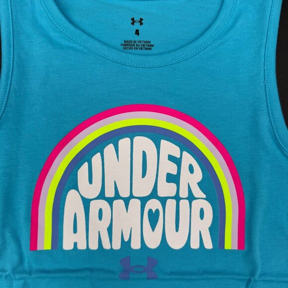 Under Armour Toddler Girls Rainbow Tank Top & Shorts Set Size 4 - Picture 3 of 8